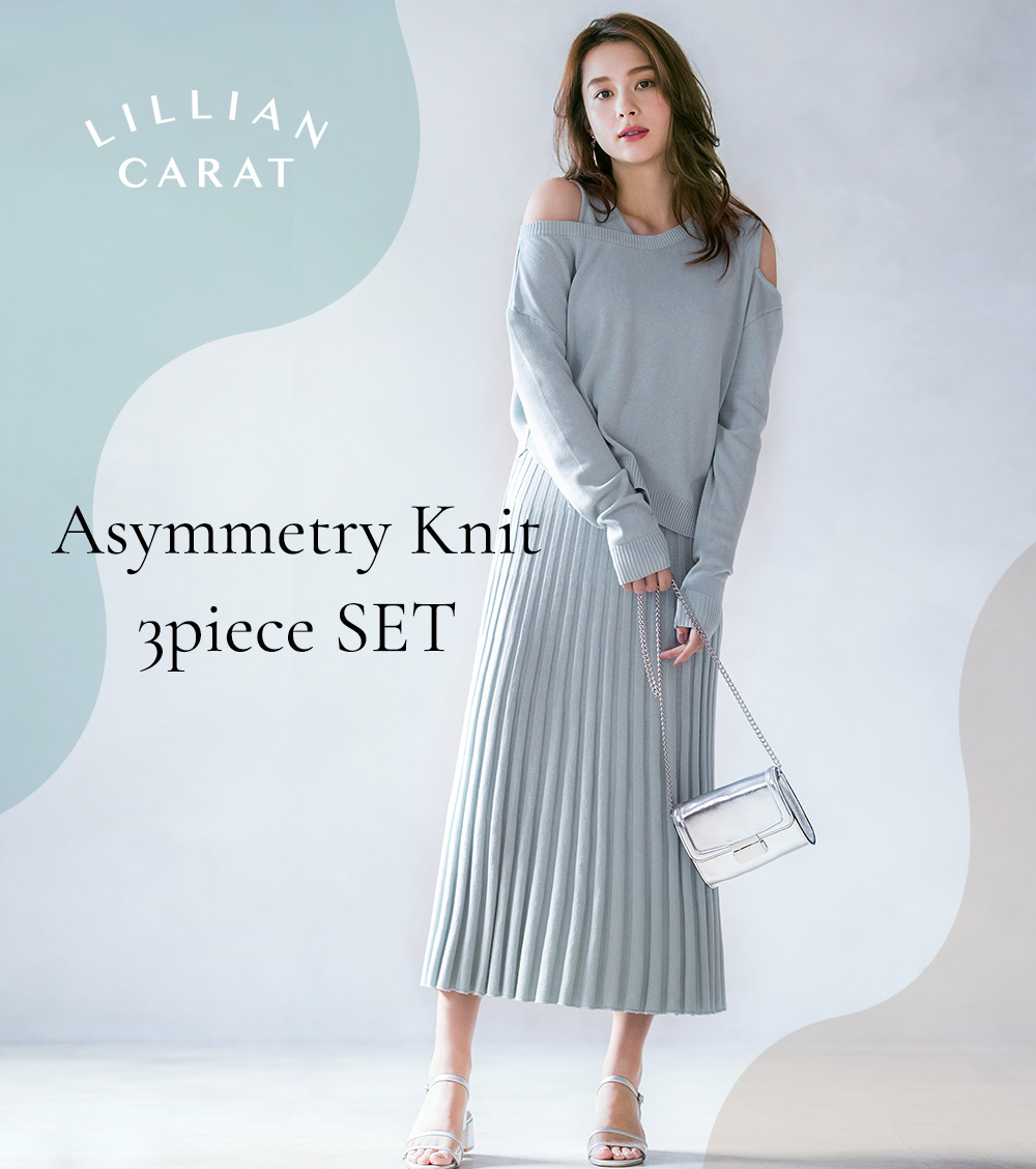 asymmetry knit 3piece set